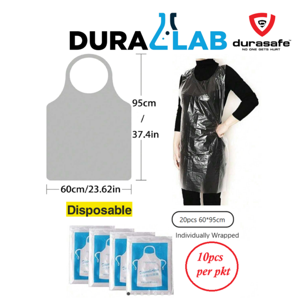 Duralab Disposable Plastic Aprons For Cooking, Painting, BBQ & Picnic ...